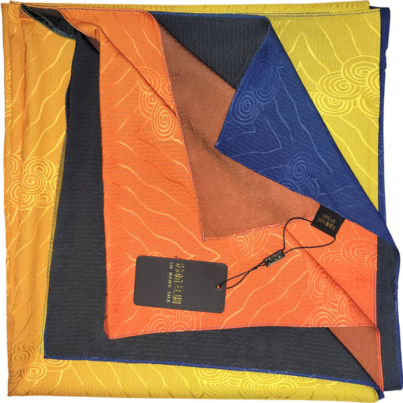 NWT Double Sided Silk Scarf 52"x52" Large Square Shawl Wrap XiangYunSha 3509 - Picture 5 of 12